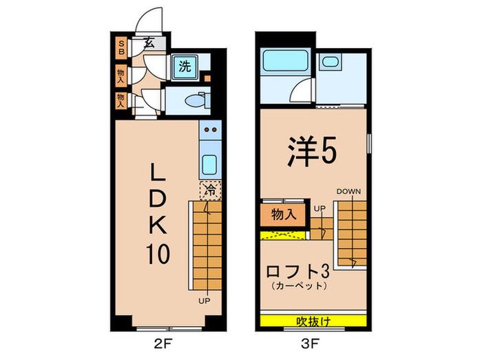 シャモッツウイラ(1LDK/2階)の間取り写真