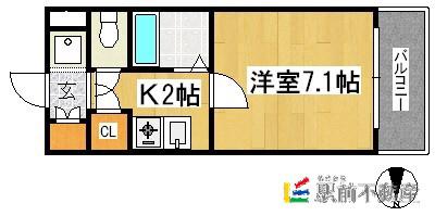 ファーネストアヴァンティ大濠(1K/5階)の間取り写真