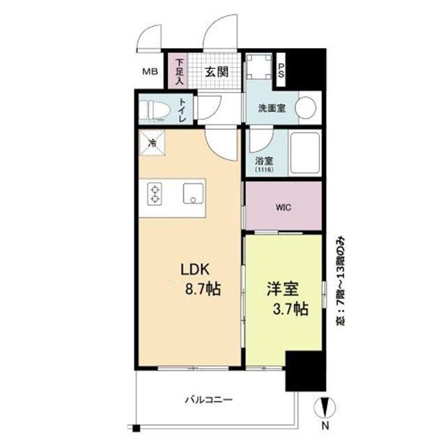 ORSUS大阪福島(1LDK/10階)の間取り写真