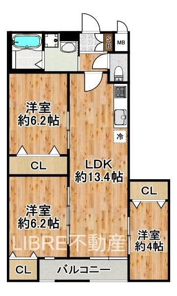 BJ.DA.VINCI(3LDK/4階)の間取り写真