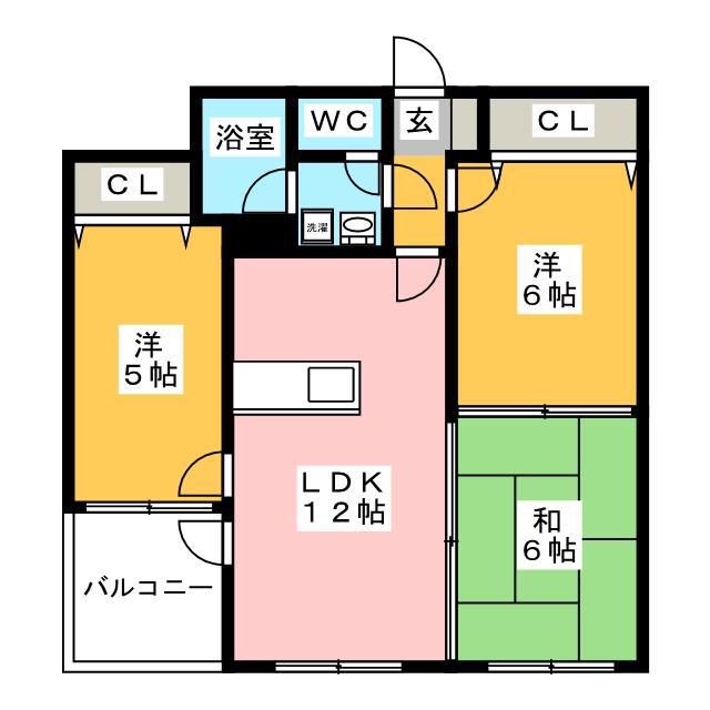 ジートラスト薬院(3LDK/7階)の間取り写真
