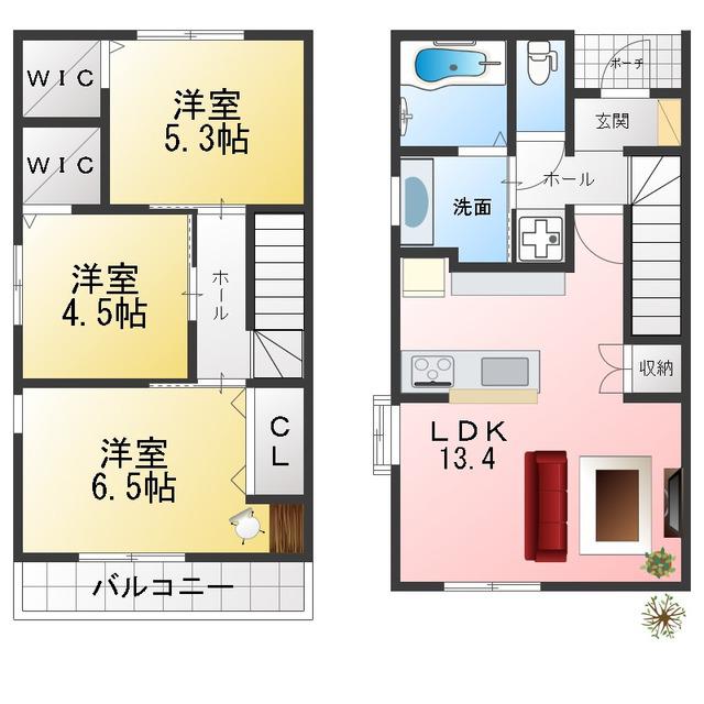 IZUMI(3LDK/1階)の間取り写真