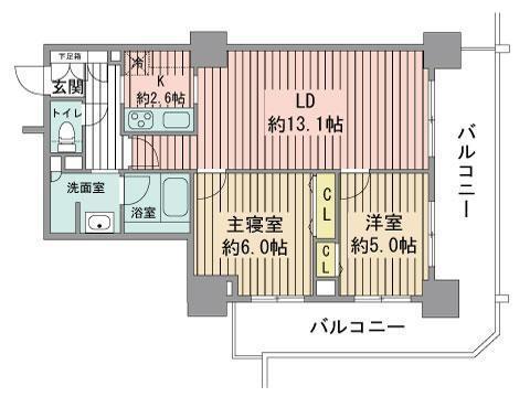 プライムアーバン札幌リバーフロント(2LDK/18階)の間取り写真