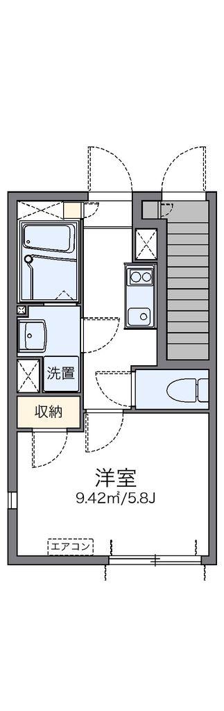 レオネクストベル フォンターナ(1K/1階)の間取り写真