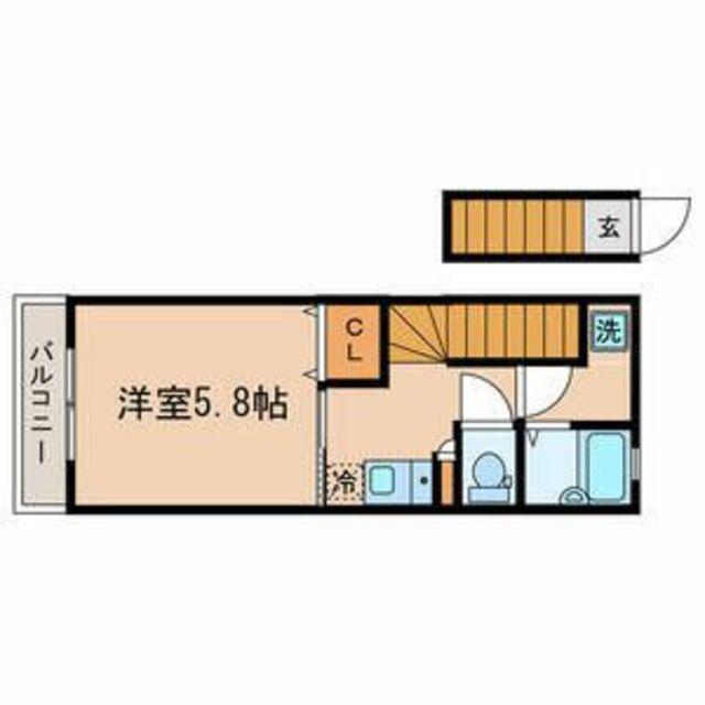 エクセルリフレ(1K/2階)の間取り写真