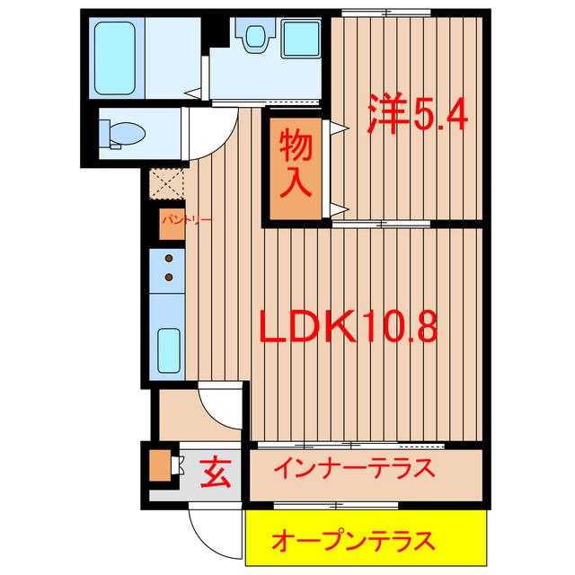 MELODY(1LDK/1階)の間取り写真