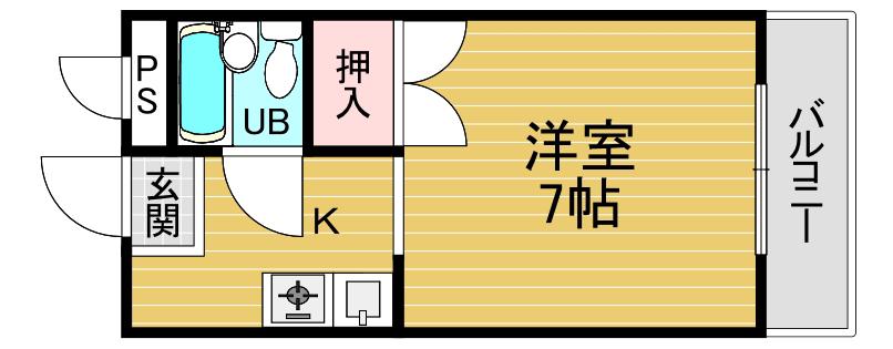 サンフェアリーII(1K/3階)の間取り写真