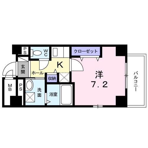 グランデール四谷(1K/1階)の間取り写真