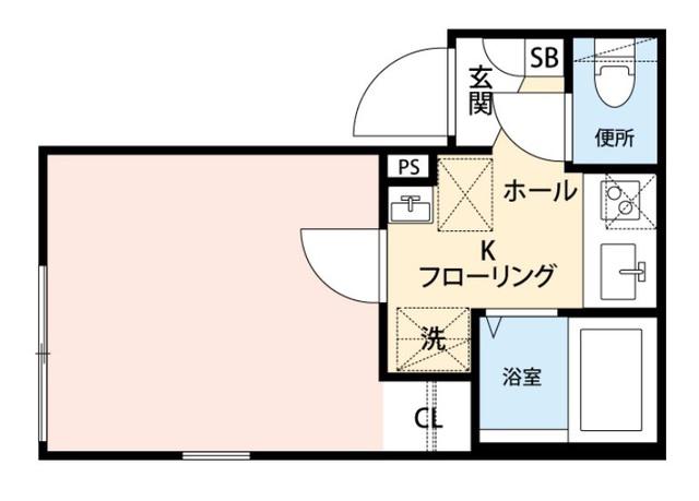 グランクオール氷川台(1K/2階)の間取り写真