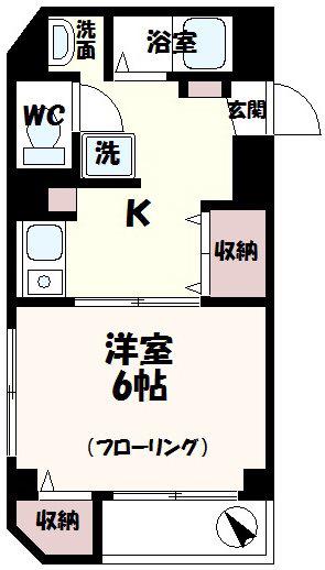 グレースYK(1K/3階)の間取り写真