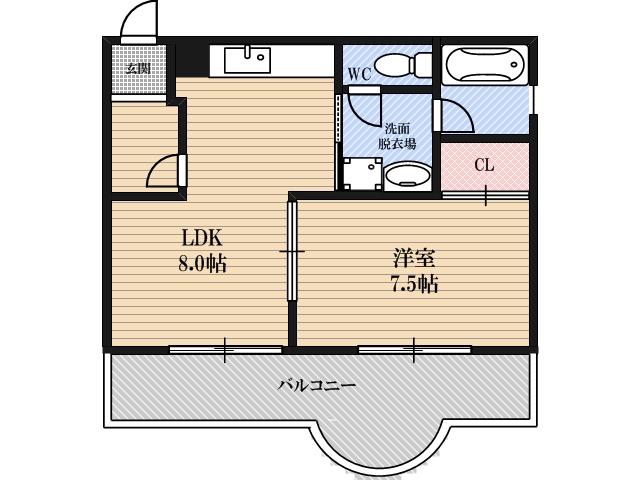 シルバーハイツ(1LDK/3階)の間取り写真