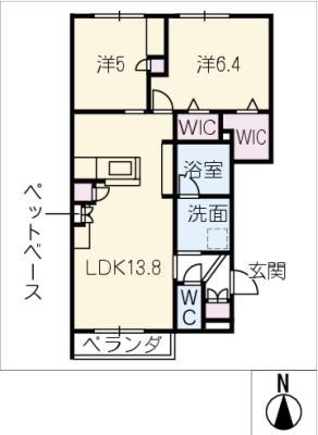 SUN LOIRE(2LDK/2階)の間取り写真
