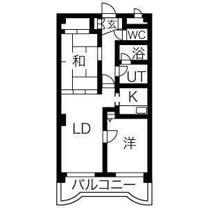 ΑNEXT札幌第16(2LDK/2階)の間取り写真
