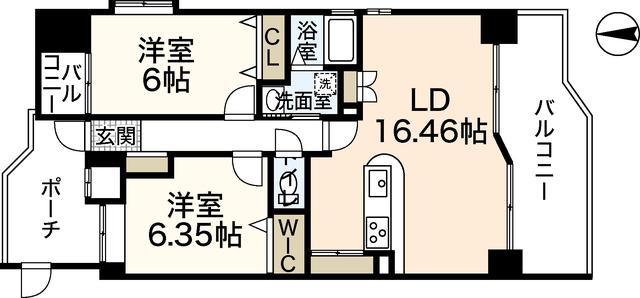 LUCIA(2LDK/4階)の間取り写真