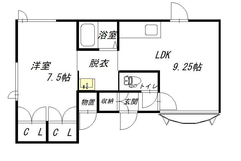 カサブランカIII(1LDK/2階)の間取り写真