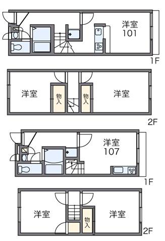 レオパレスセブン(2DK/1階)の間取り写真