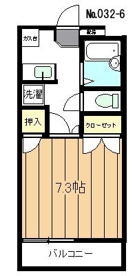 ハウスキャンファーツリー(1K/2階)の間取り写真