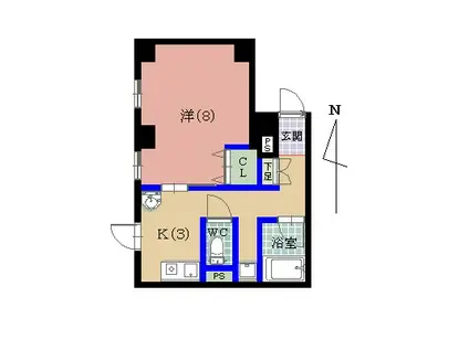 浅井ビル(1K/3階)の間取り写真