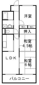 タウンコートサクラ(3LDK/3階)の間取り写真