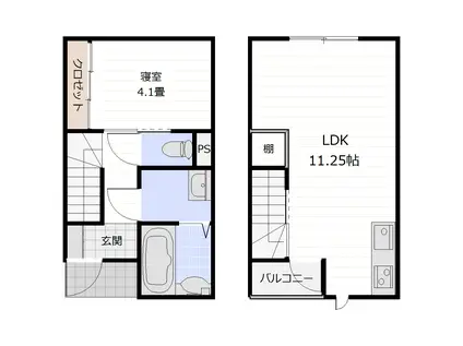 グランツリー浜尻(1LDK/1階)の間取り写真