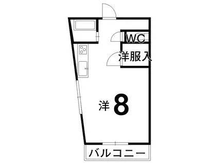 リバーサイド中村(ワンルーム/2階)の間取り写真