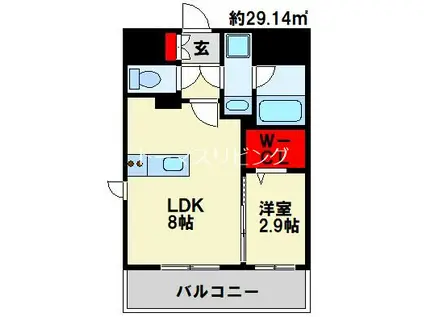 グランフォーレ小倉シティタワー(1LDK/11階)の間取り写真