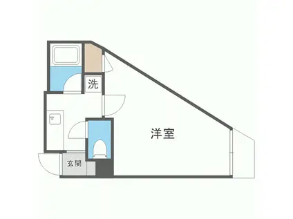 ヒルズ西赤坂(1K/1階)の間取り写真