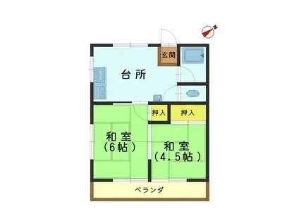 ひばりマンション(2K/3階)の間取り写真