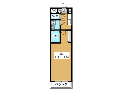 PREMIER川崎(1K/1階)の間取り写真