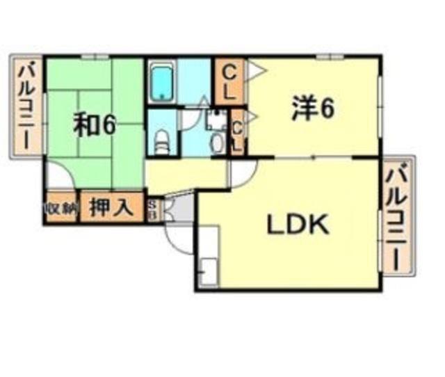 ラピート6X(2LDK/2階)の間取り写真