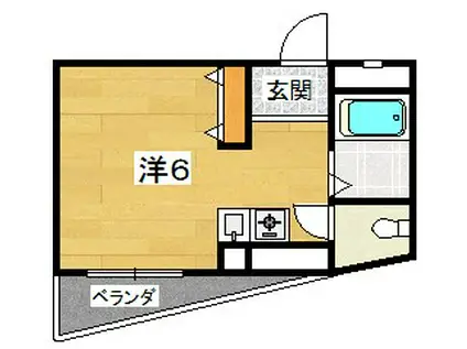 シャンテー津田(ワンルーム/3階)の間取り写真