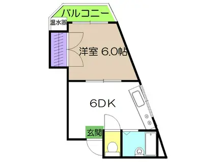 ハイツMII(1DK/2階)の間取り写真