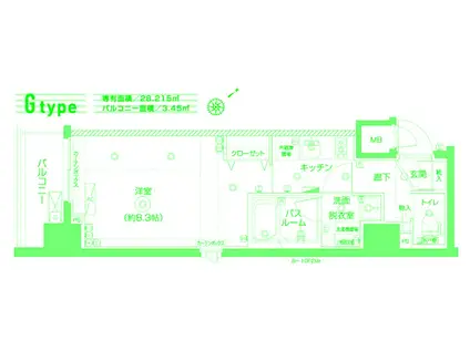 ZOOM横浜イースト(1K/10階)の間取り写真