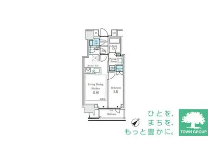 パークホームズ西小山(1LDK/4階)の間取り写真