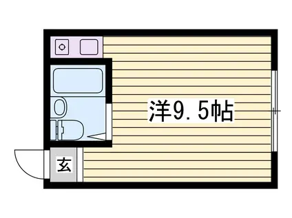 ルミエール神戸高雄台(ワンルーム/1階)の間取り写真