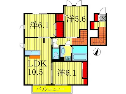 グレイスII(3LDK/2階)の間取り写真