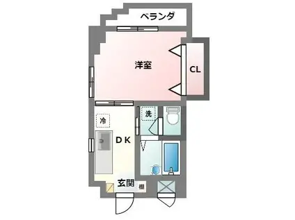 SOLLEVANTE MIYAGI(1K/3階)の間取り写真