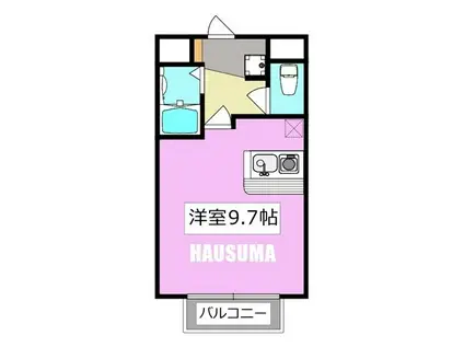 ドムスタカラ(ワンルーム/1階)の間取り写真