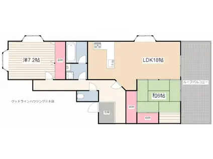 クィーンズコート(2LDK/4階)の間取り写真