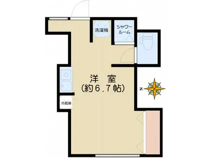 千駄木ハイム(ワンルーム/1階)の間取り写真