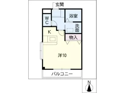 ハウス・オリジン(ワンルーム/1階)の間取り写真