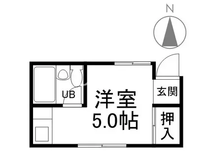 喜多源第2マンション(ワンルーム/2階)の間取り写真
