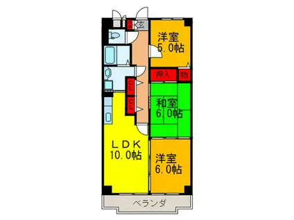 寿PARTIII(3LDK/4階)の間取り写真