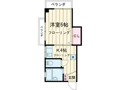 マンション小林会館(1K/6階)の間取り写真