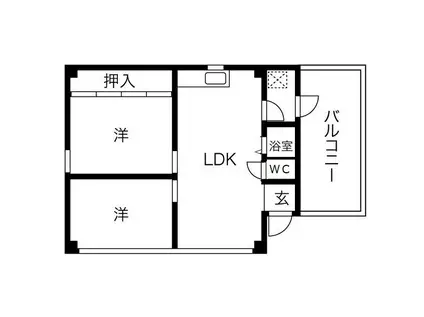 ハヤシビル(2LDK/3階)の間取り写真
