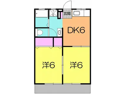 フラッツ清水(2DK/1階)の間取り写真