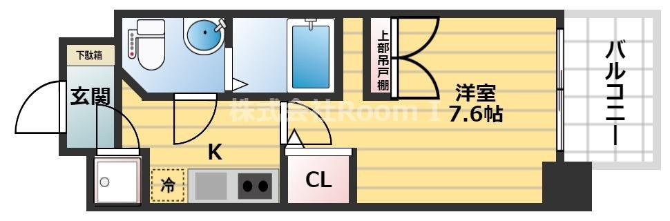 セレニテ堺筋本町リアン(1K/9階)の間取り写真