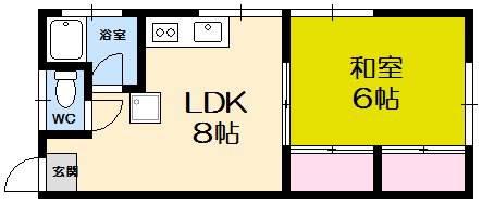 大松己斐アパート(1LDK/2階)の間取り写真