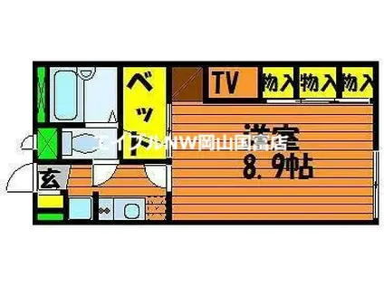 レオパレス福岡A(1K/1階)の間取り写真