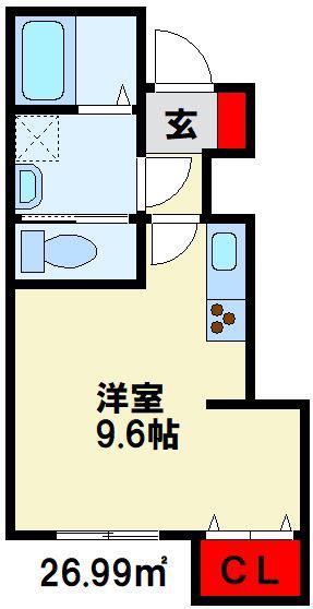 BOX海老津ステーション(ワンルーム/1階)の間取り写真